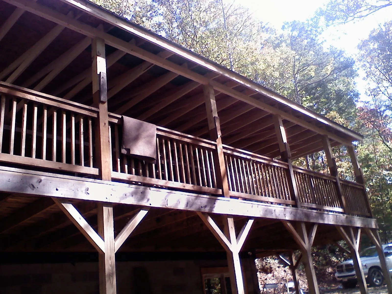 Timber framing under a new elevated porch and deck — Roof Leak Repair in Van Wert by Roofing Brothers
